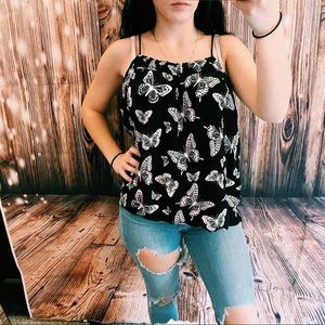 Trendy butterfly tank top